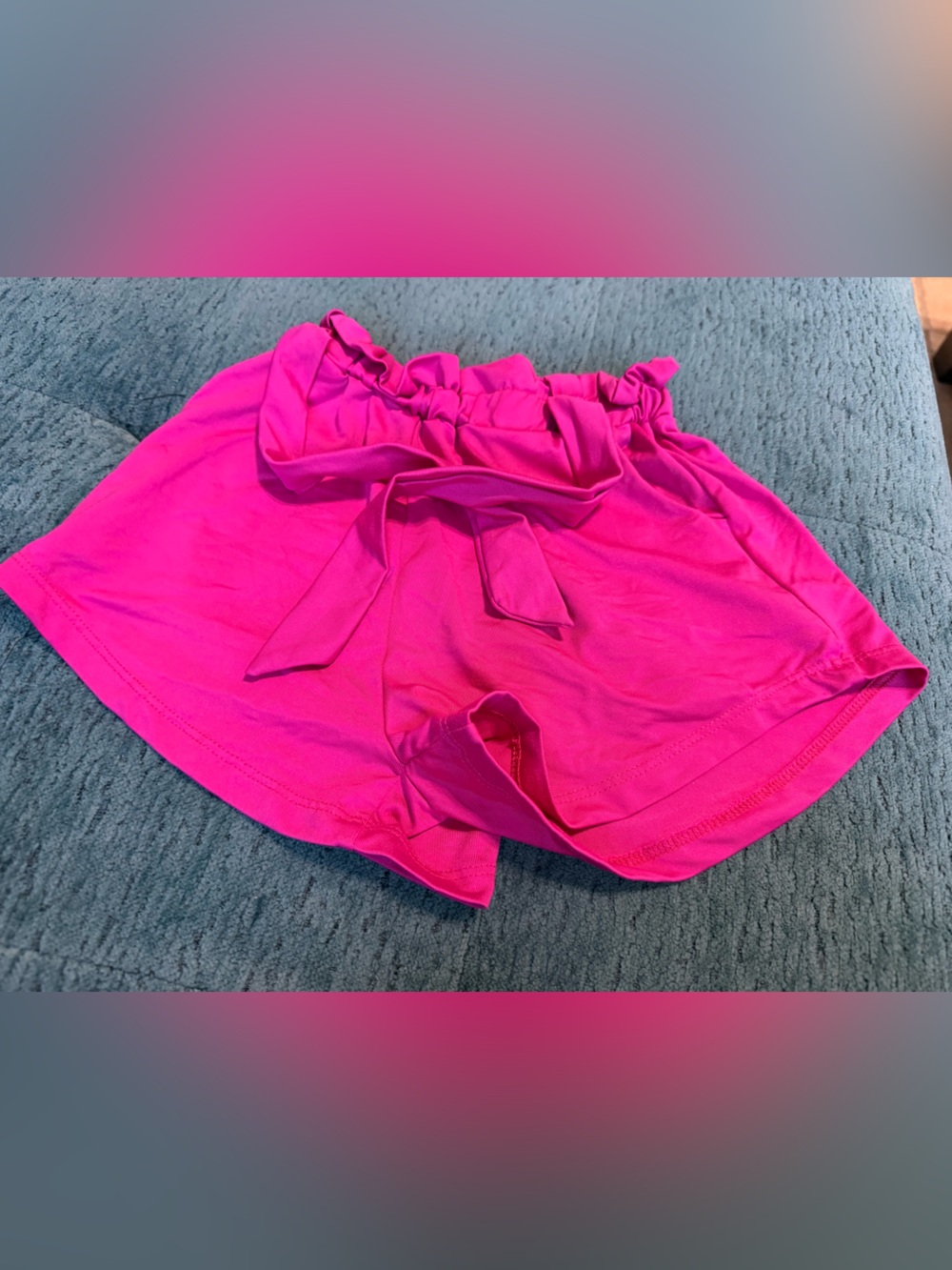 Five Bright Hot Pink Elastic Waist Shorts - YM Youth Medium